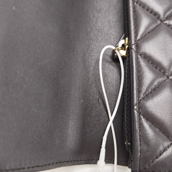 BOY CHANEL Mini Quilted Lambskin Gray Wallet