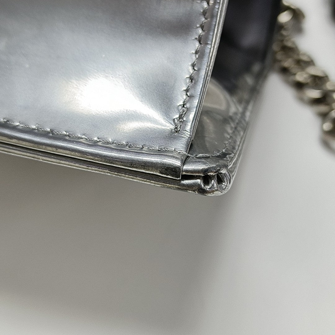Diorama Small Cannage Calfskin Silver