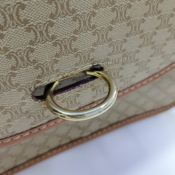 Coated Canvas Shoulder Bag Beige