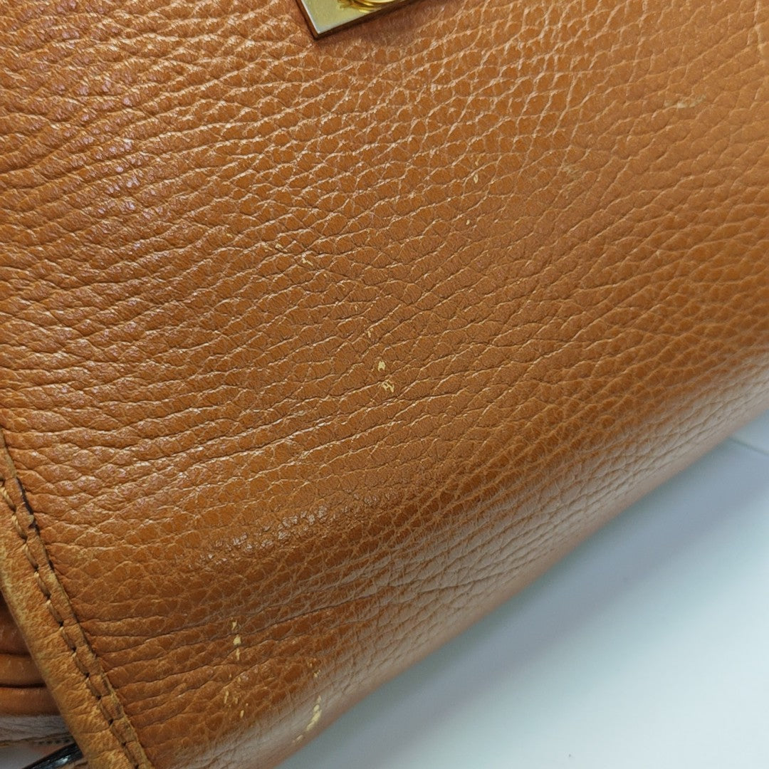 Calfskin Shoulder Bag Brown