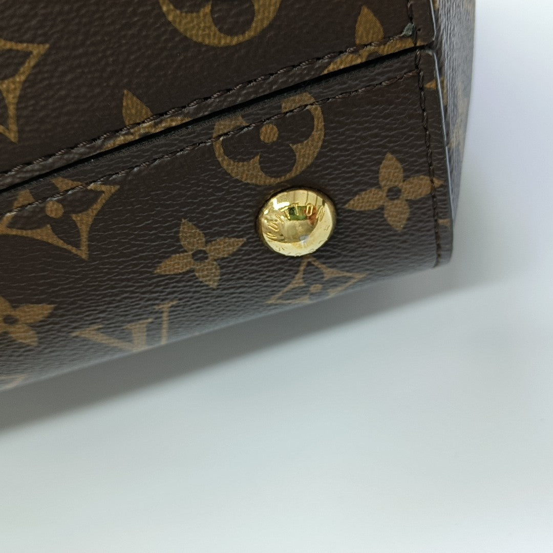 CLUNY MM Monogram Coated Canvas Brown