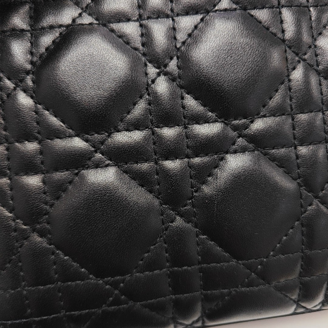 Lady Dior Mini Cannage Lambskin Black