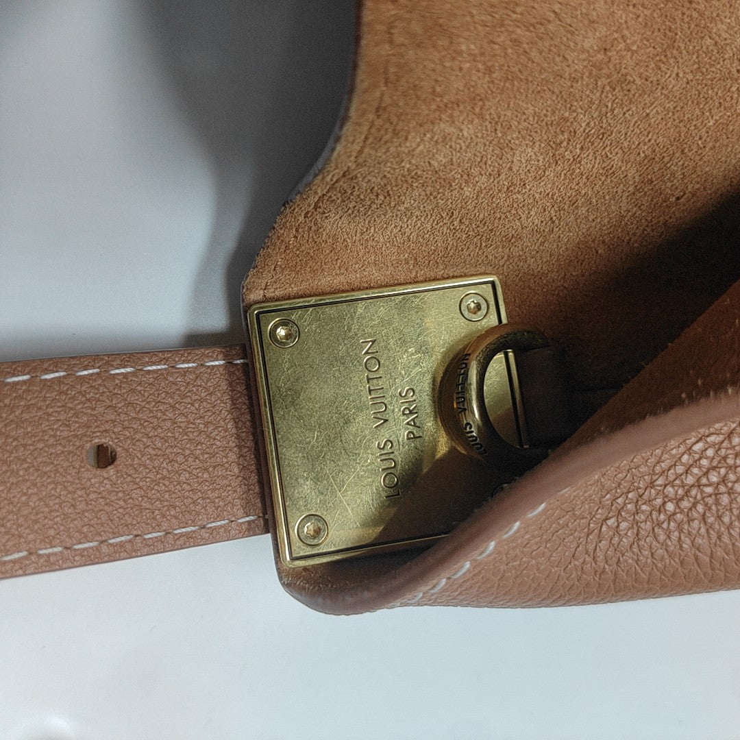 LOW KEY HOBO MM Monogram Calfskin Brown