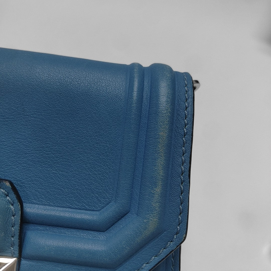 Calfskin Shoulder Bag Blue