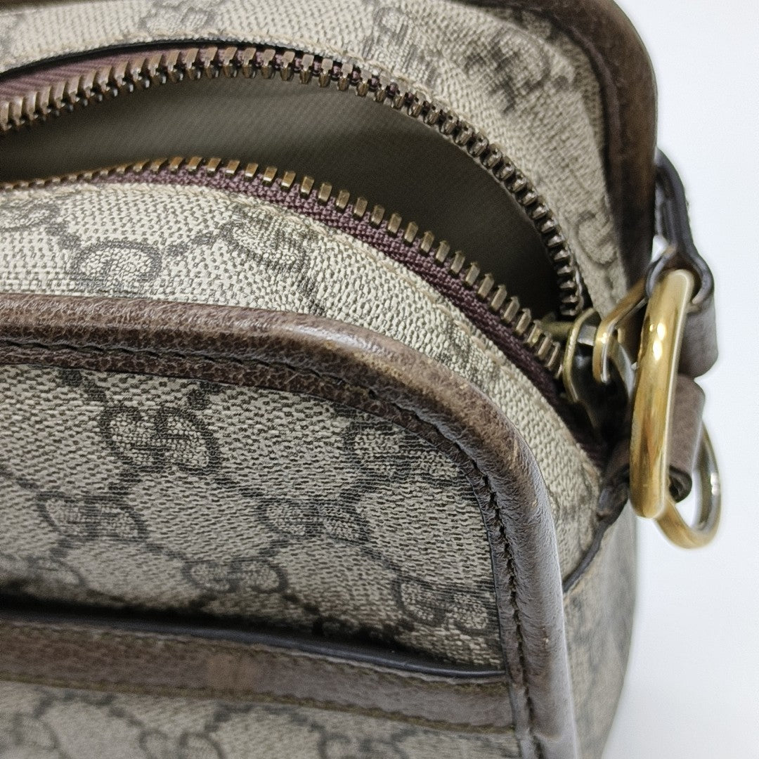 Ophidia Medium Monogram Coated Canvas Beige
