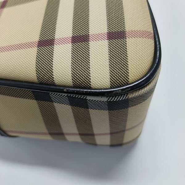 Coated Canvas Top Handle Bag Beige