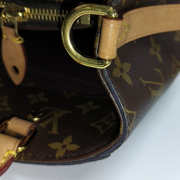 MONTAIGNE MM Monogram Coated Canvas Brown