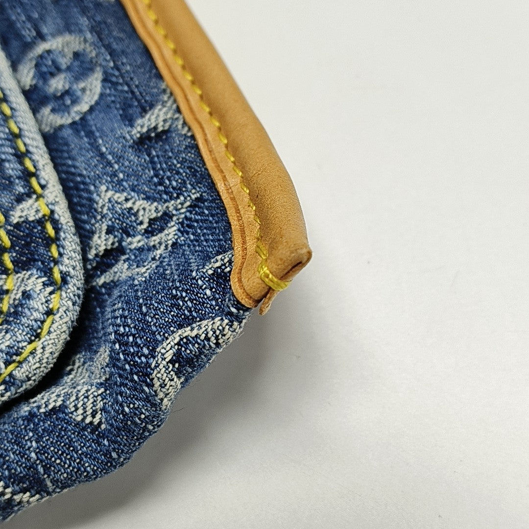 Monogram Denim Tote Bag Blue