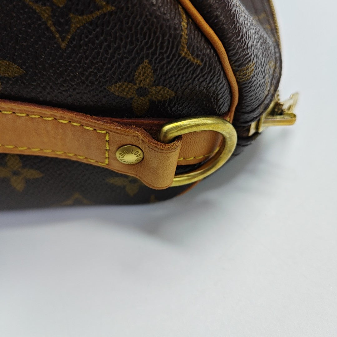 SPEEDY 35 Monogram Coated Canvas Brown