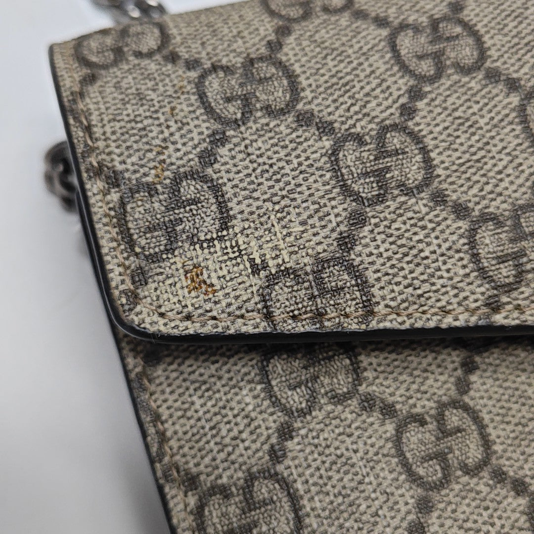 Dionysus Mini Monogram Coated Canvas Beige