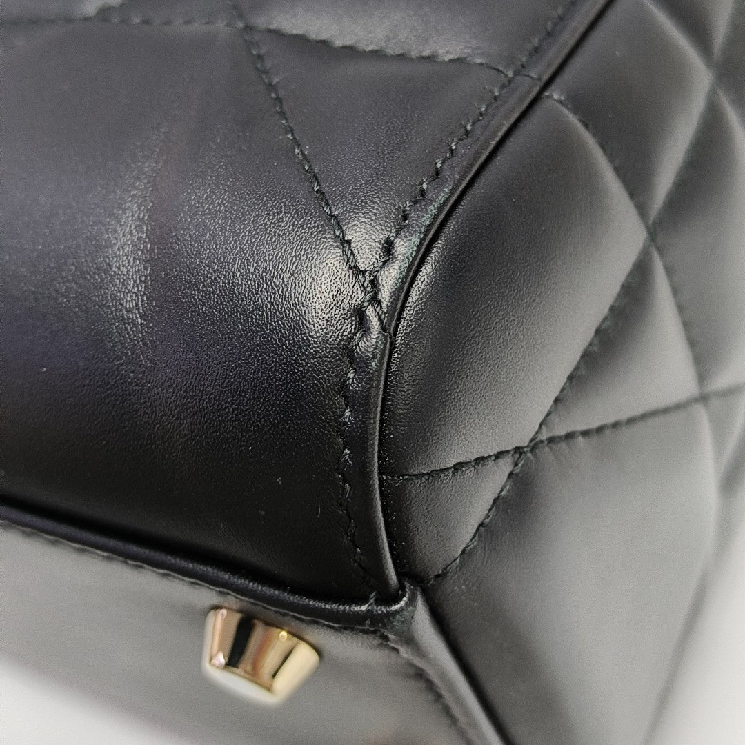 Lady D-Sire Medium Cannage Calfskin Black