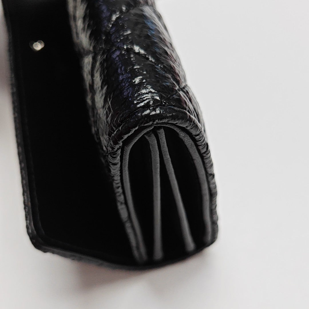 Quilted Calfskin Wallet Black