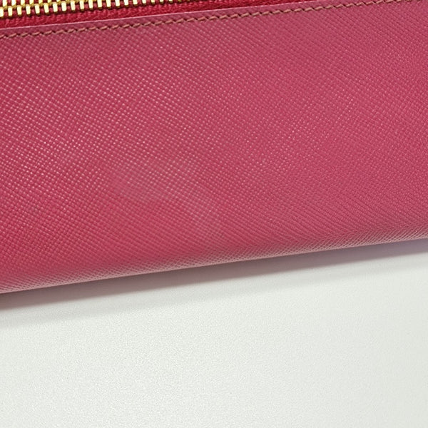 Fold Wallet Saffiano Calfskin Red Wallet
