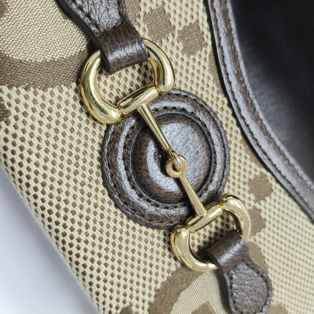 Horsebit 1955 Mini Monogram Canvas Beige
