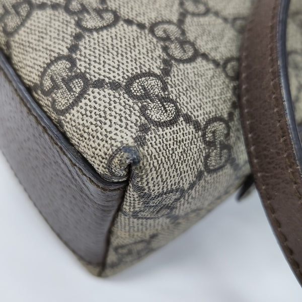Ophidia Small Monogram Coated Canvas Beige
