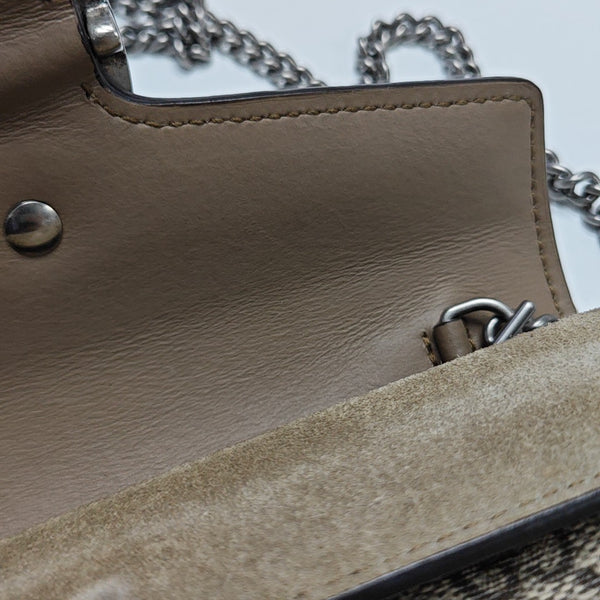 Dionysus Super Mini Monogram Coated Canvas Beige