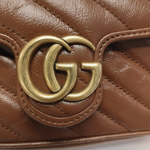 GG Marmont Mini Quilted Calfskin Brown