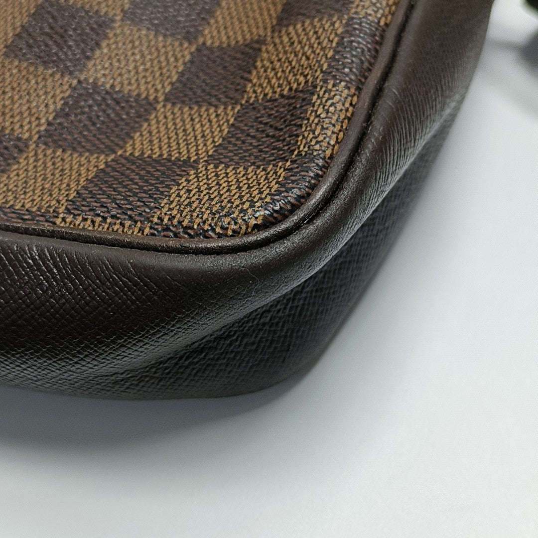TROUSSE MAKE UP Damier Ebene Coated Canvas Brown
