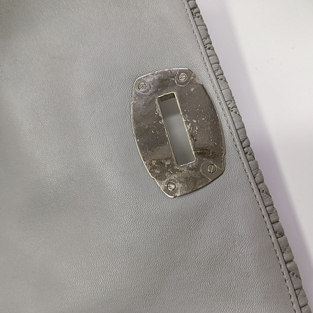 Crystal Quilted Lambskin Gray