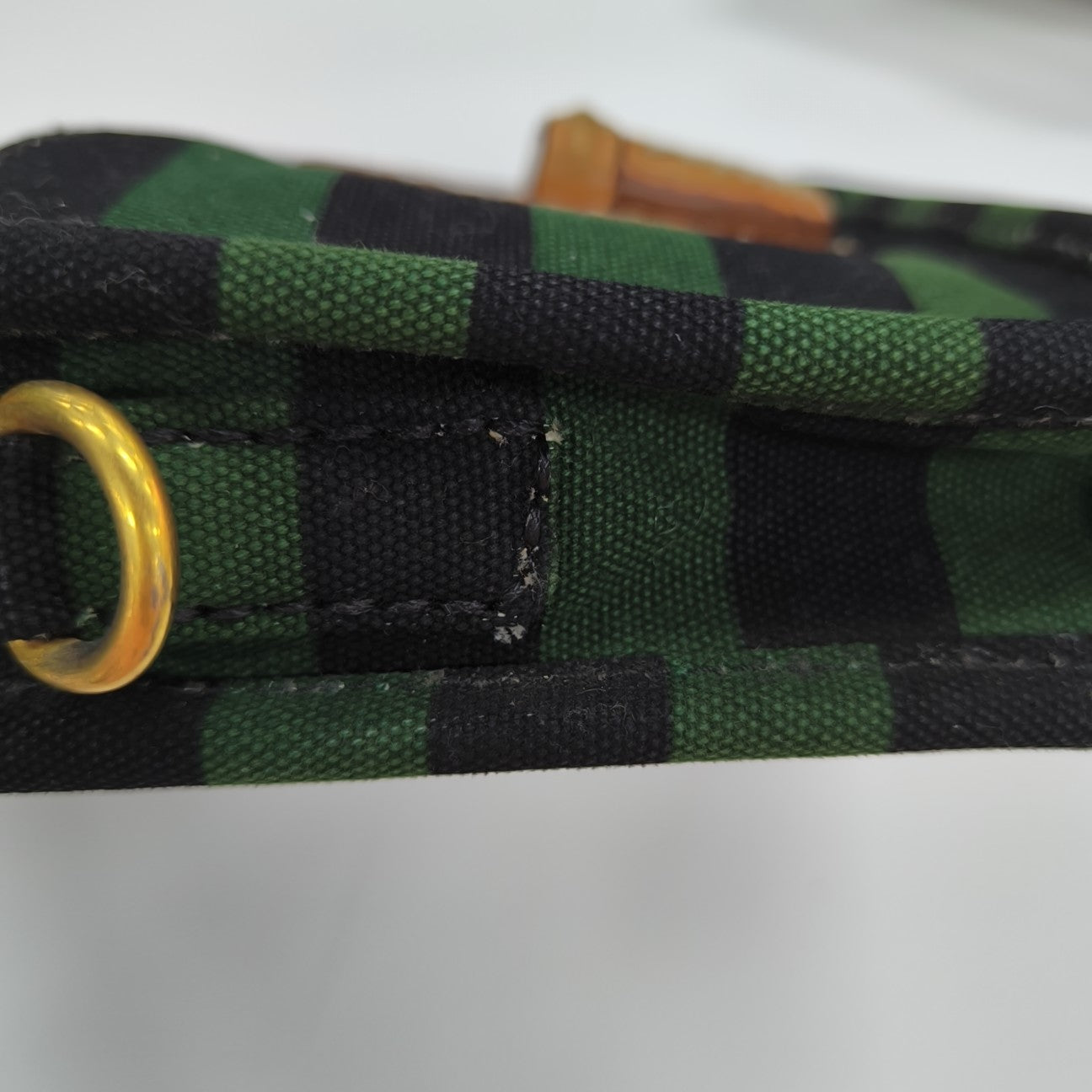 Quilted Canvas Shoulder Bag Green