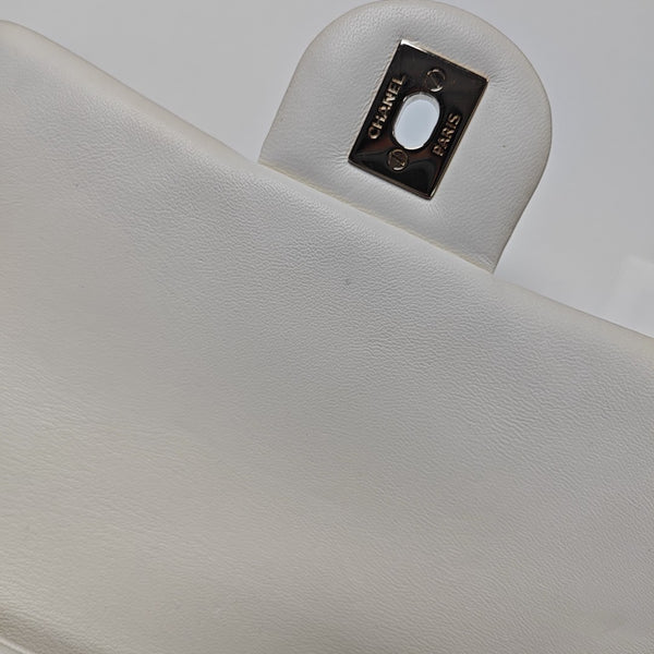 Quilted Lambskin Shoulder Bag White