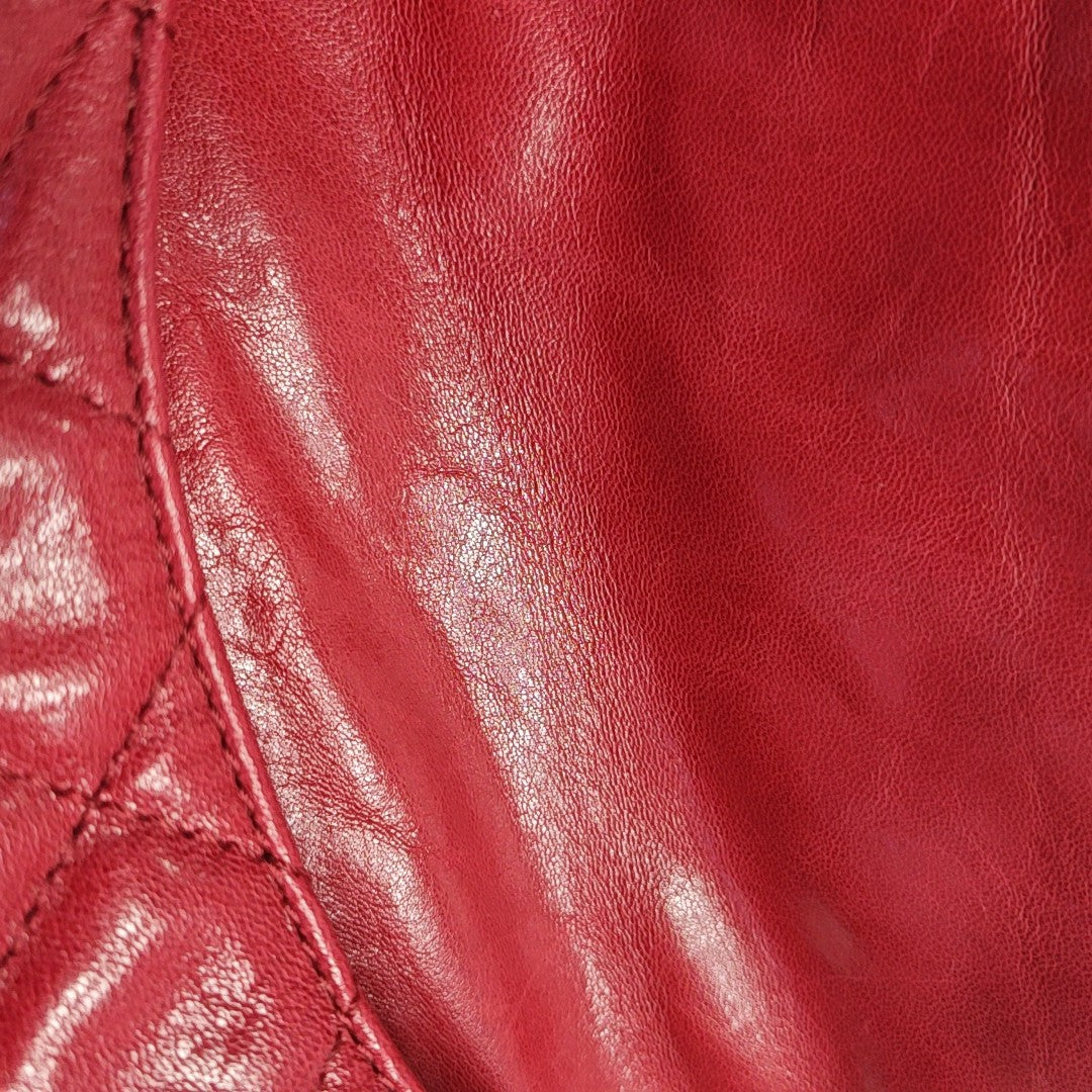 Quilted Calfskin Shoulder Bag Red