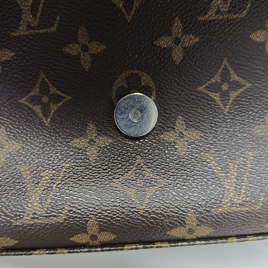 SAINT MICHEL Monogram Coated Canvas Brown