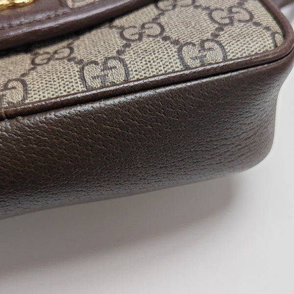 Monogram Coated Canvas Shoulder Bag Mini Beige