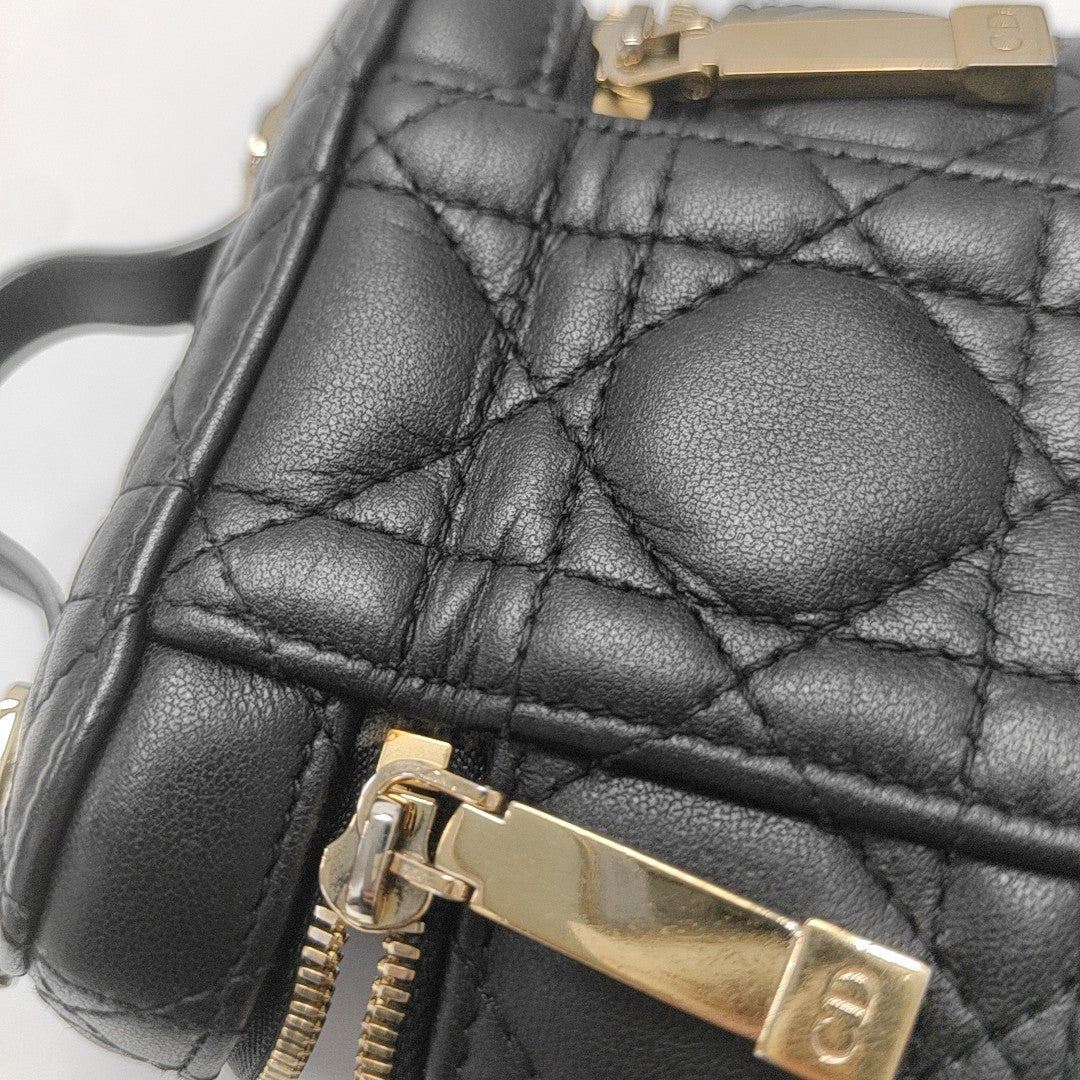 Lady Dior Super Mini Cannage Lambskin Black