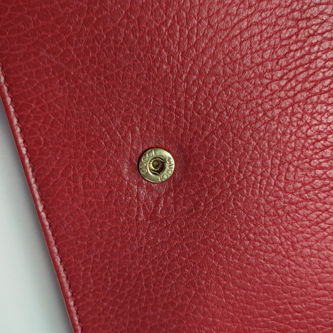 Interlocking G Small Calfskin Red