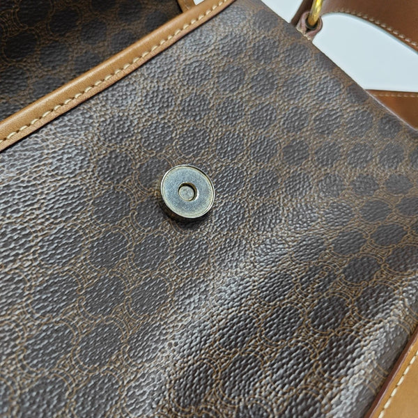 Coated Canvas Shoulder Bag Brown