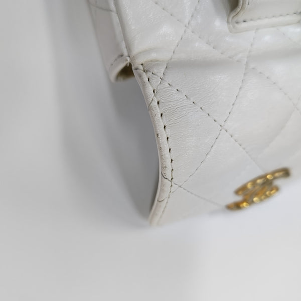 Quilted Calfskin Belt Bag White