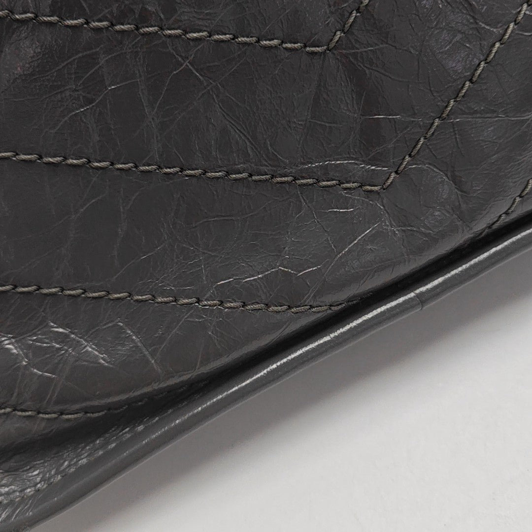 NIKI Small Chevron Calfskin Gray
