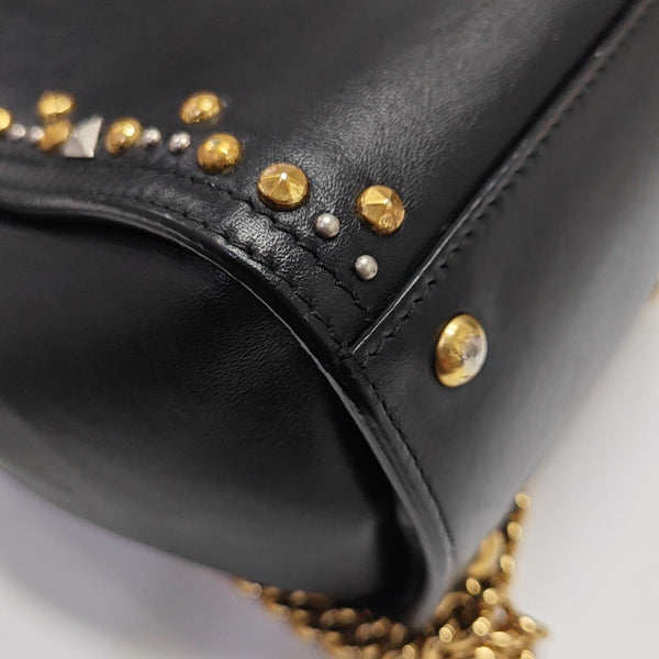 Calfskin Top Handle Bag Black