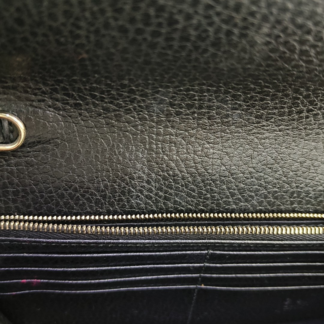 Interlocking G Small Calfskin Black
