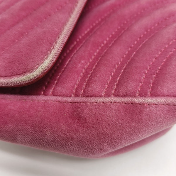 GG Marmont Medium Quilted Velvet Pink