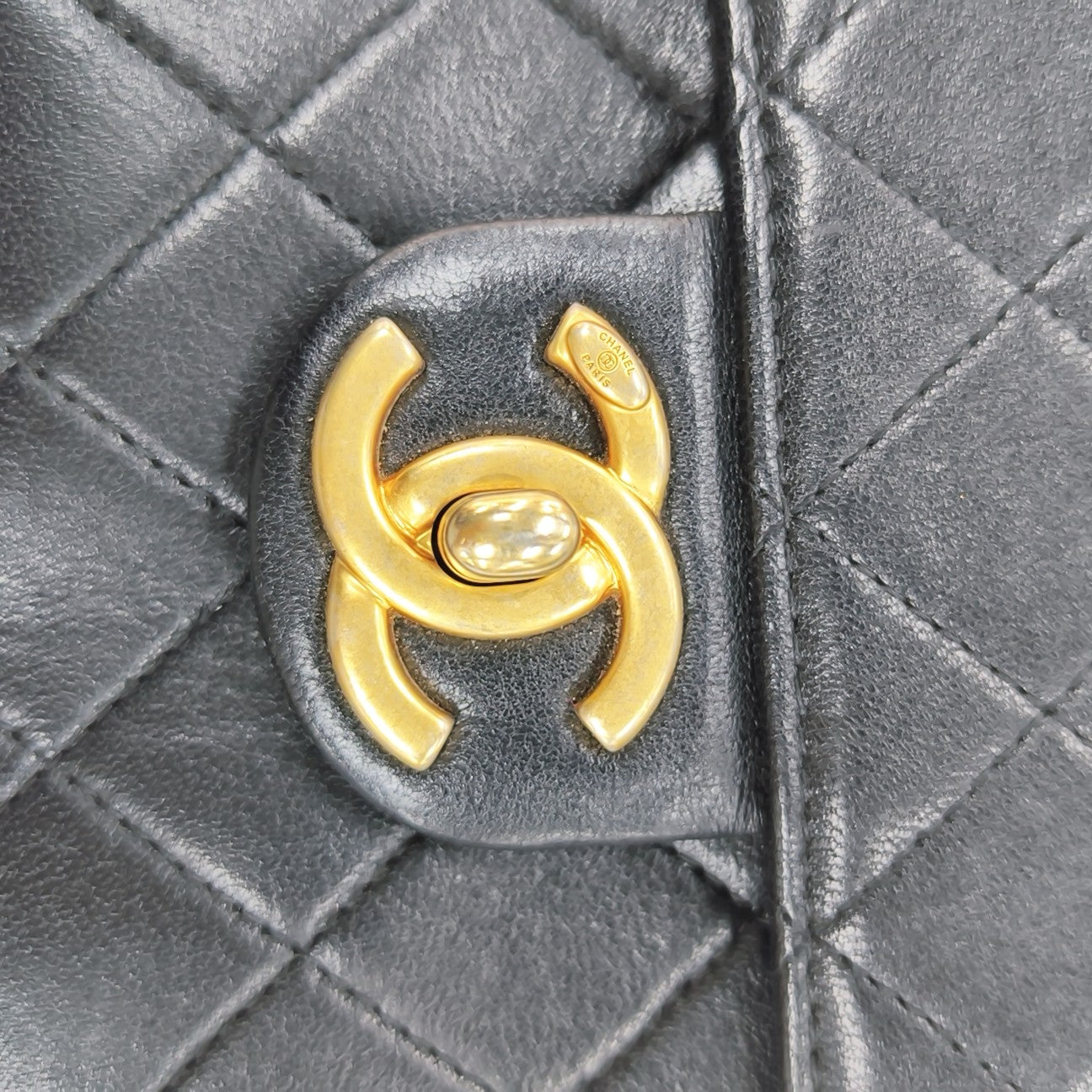 Quilted Calfskin Shoulder Bag Black
