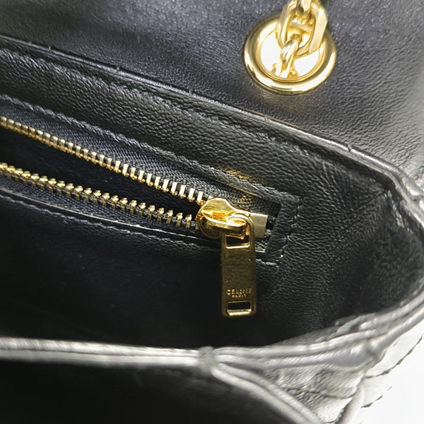 C Small Quilted Calfskin Black