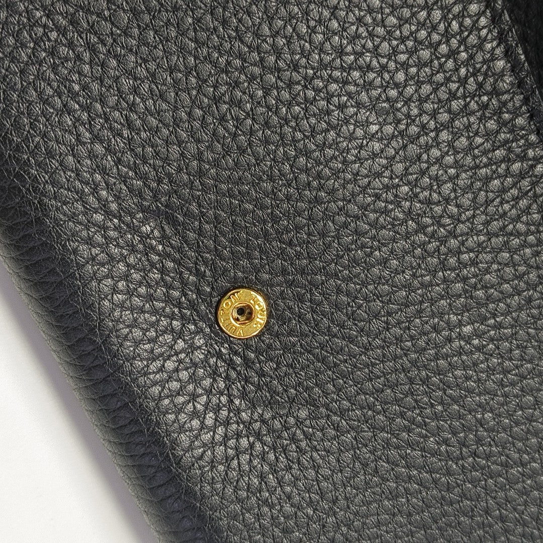 CAPUCINES Mini Monogram Calfskin Black Wallet