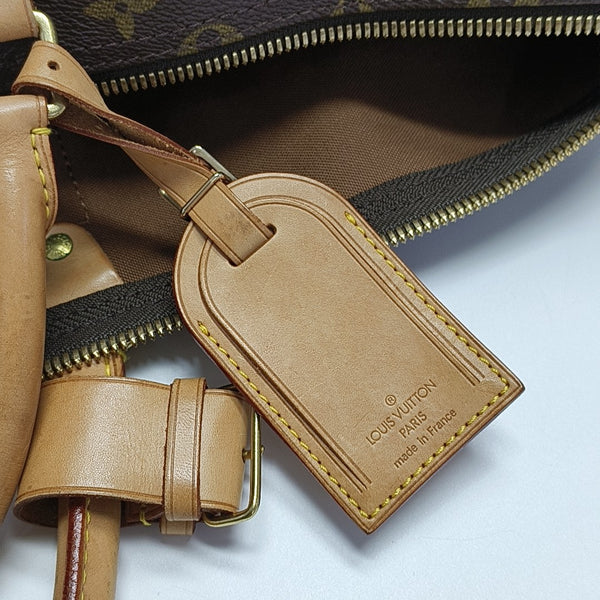 KEEPALL 55 Monogram Coated Canvas Brown