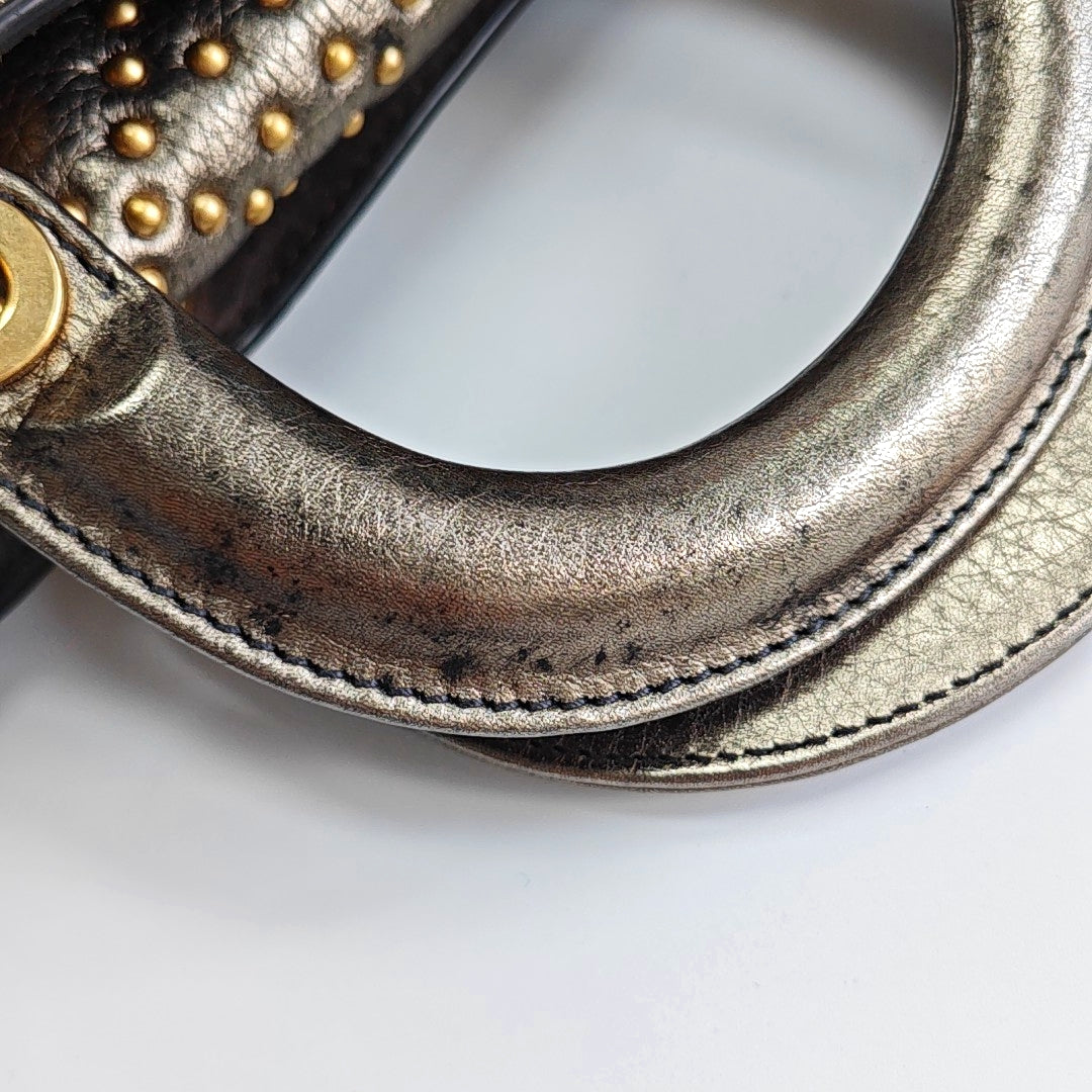 Lady Dior Mini Cannage Python Silver