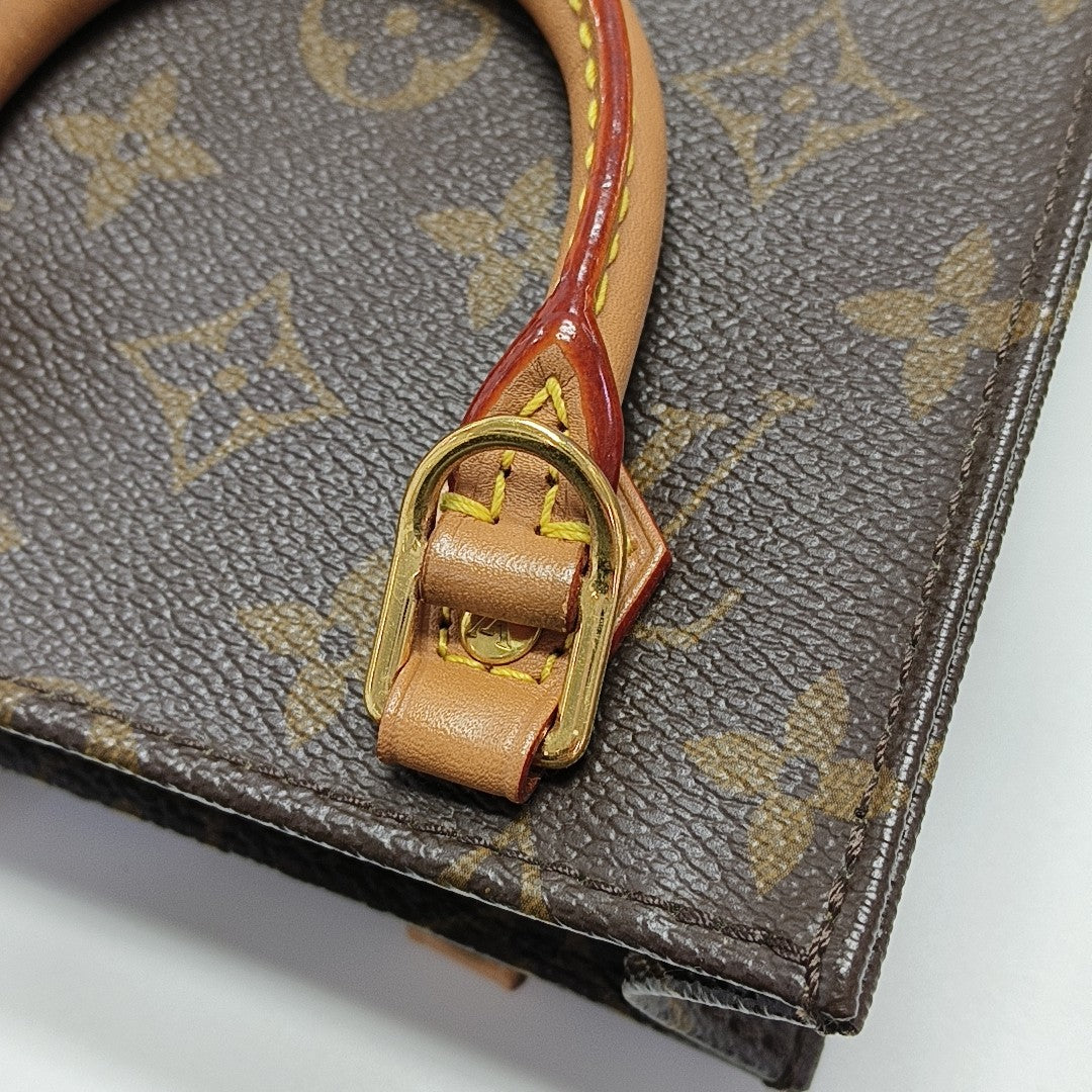 SAC PLAT Mini Monogram Coated Canvas Brown