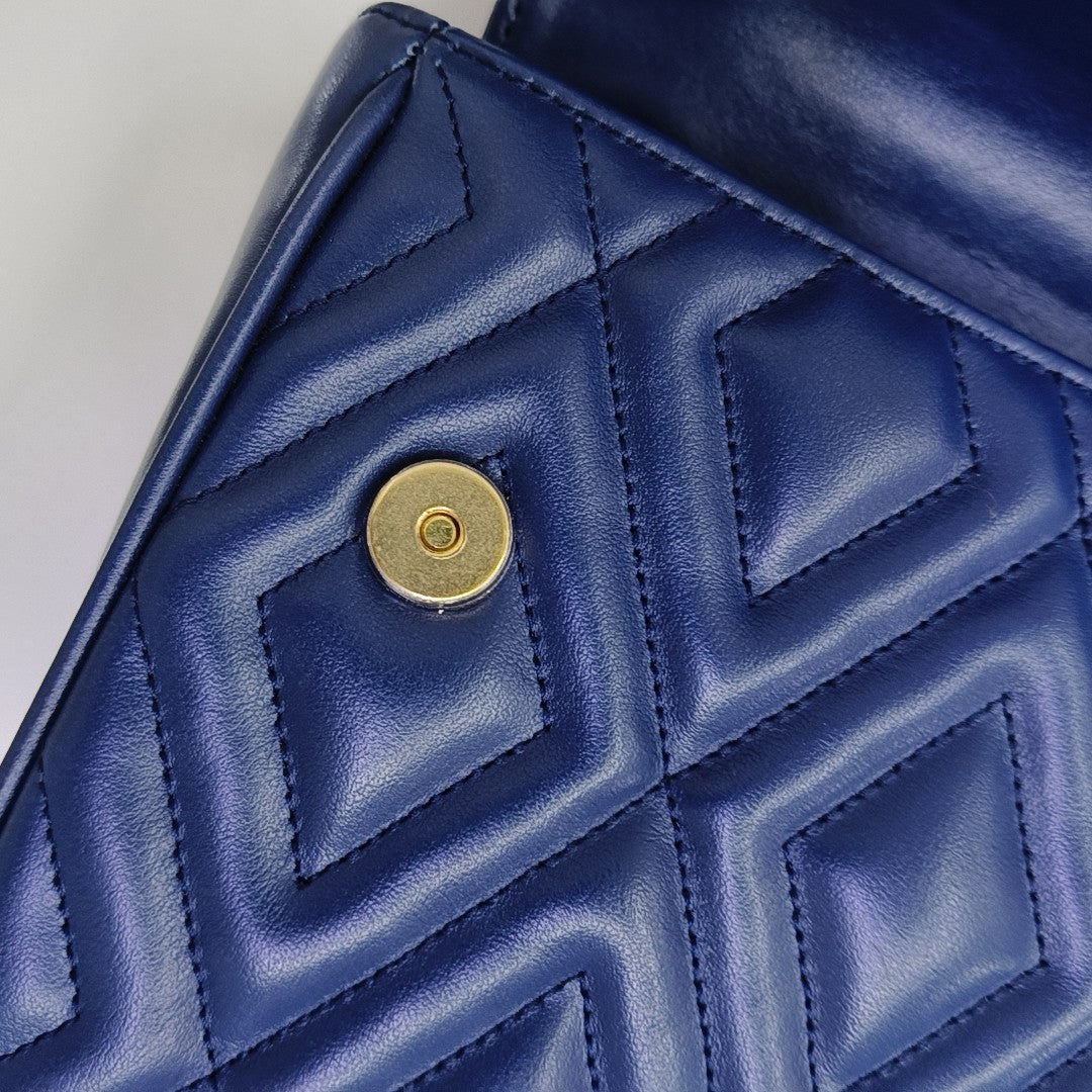 Quilted Calfskin Shoulder Bag Blue