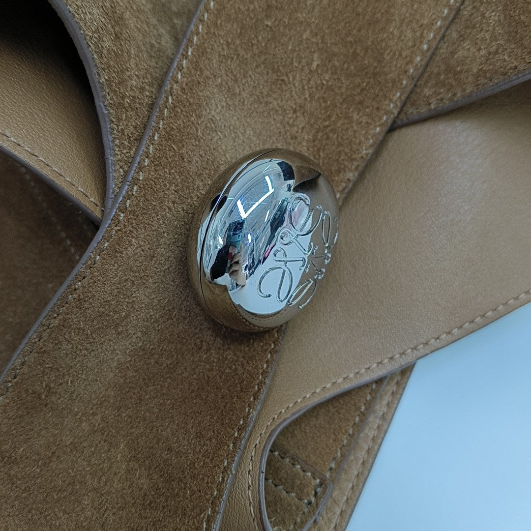 Pebble Bucket Large Suede Brown