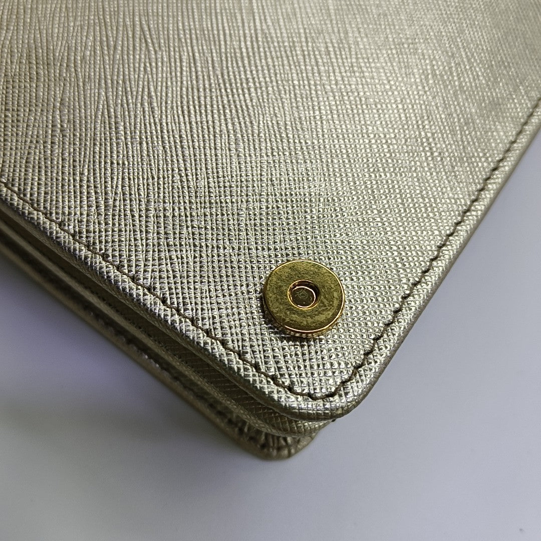 Saffiano Calfskin Shoulder Bag Gold