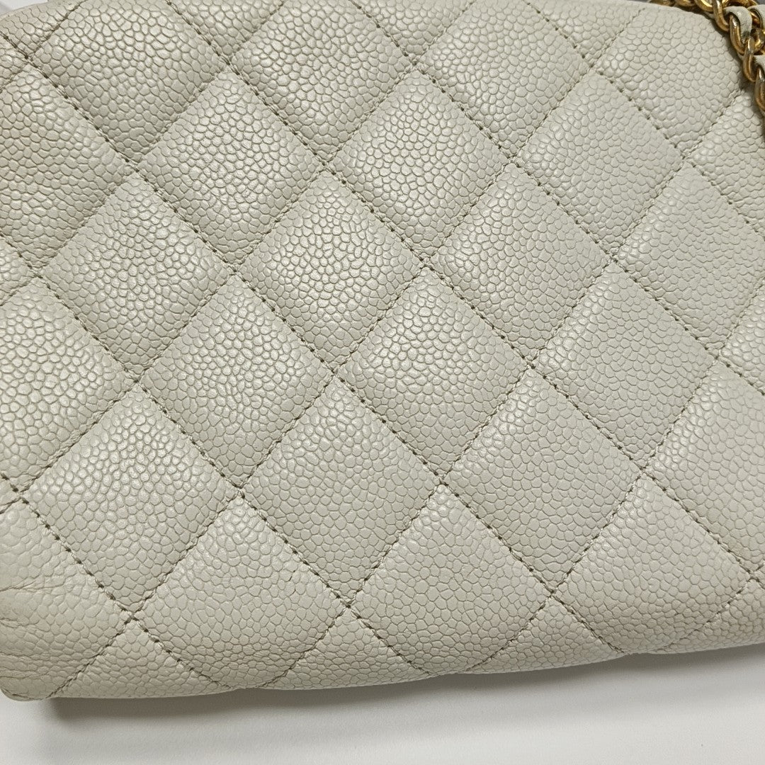 Quilted Grained Calfskin White