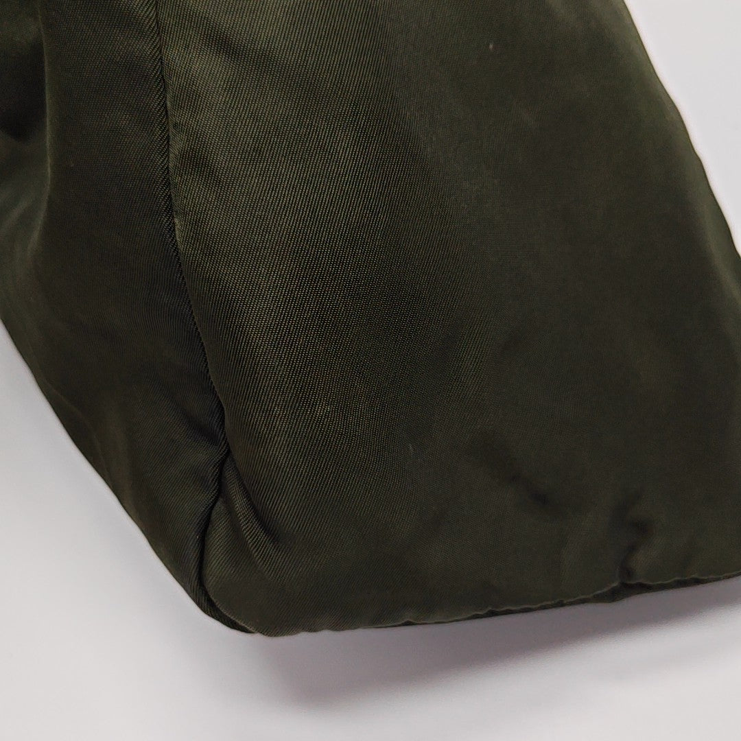 Nylon Top Handle Bag Green