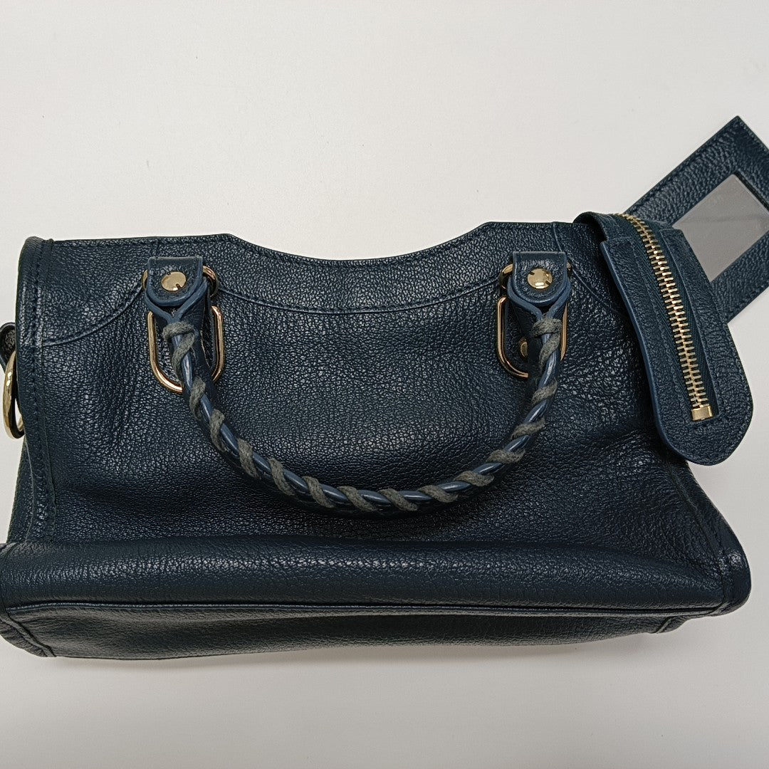 Classic Metallic Edge City Mini Lambskin Blue