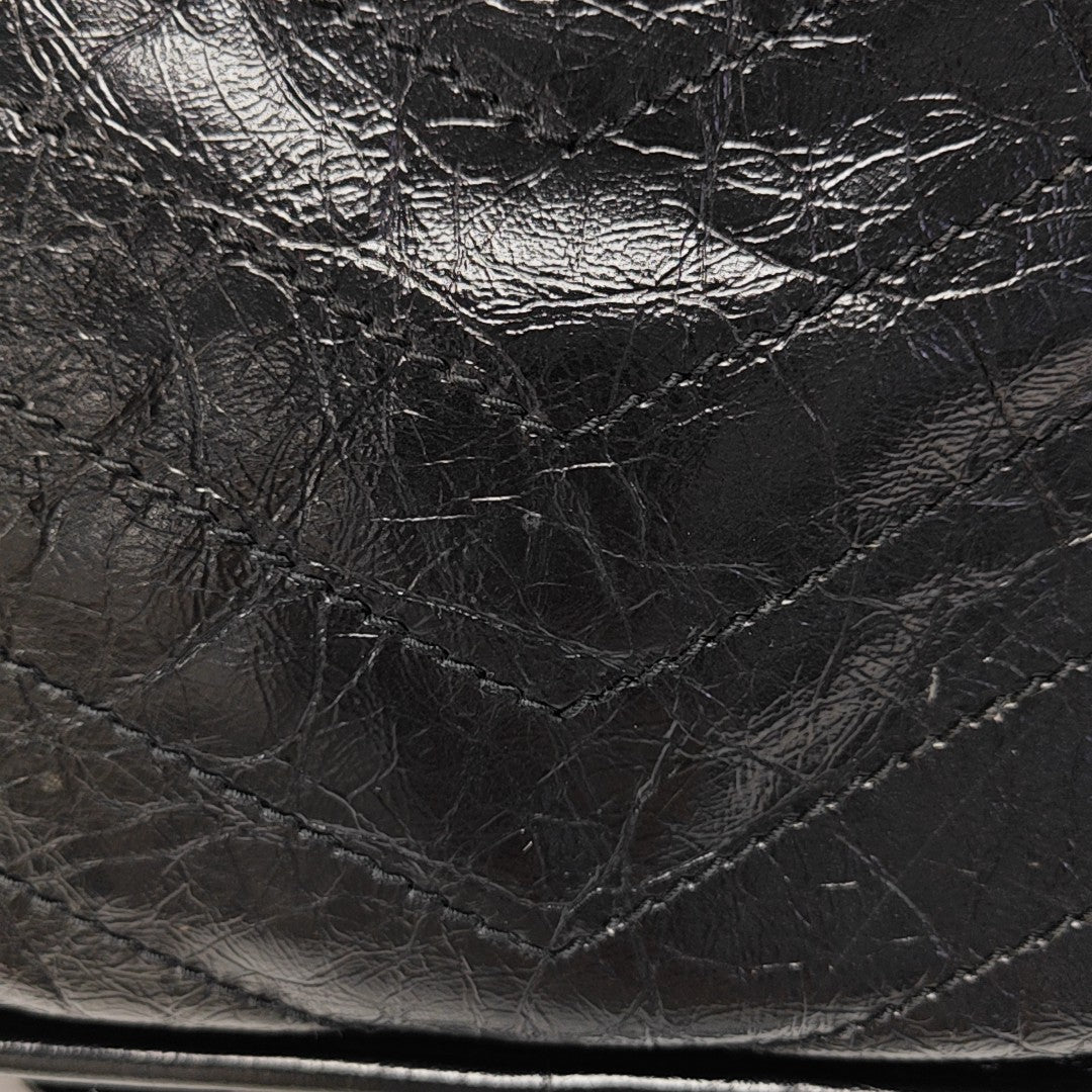 NIKI Large Chevron Calfskin Black