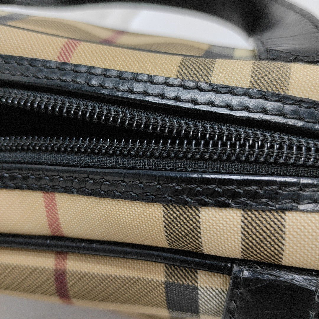 Coated Canvas Top Handle Bag Beige